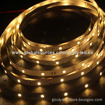 Yellow Flexible LED Strip with 30 Pieces of 5050 SMD LEDs/Meter, 36W/12V Power Supply